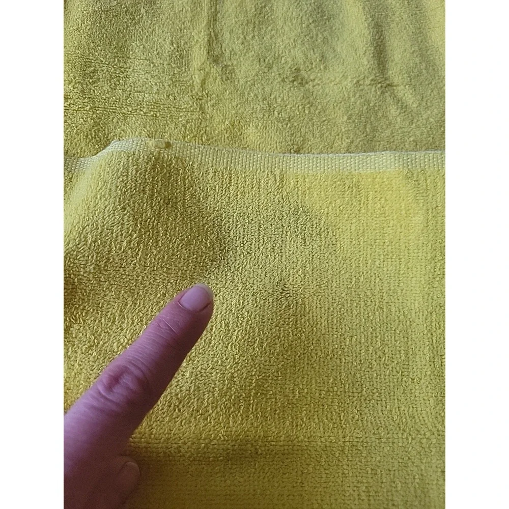 Vintage Fieldcrest Bath And Hand Towel Bright Yellow MADE In USA